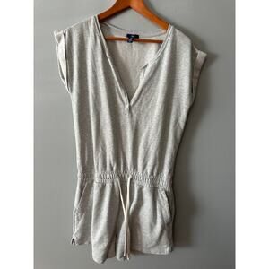 Gap Women’s Gray Romper Size Medium Casual Short Sleeve Drawstring One Piece